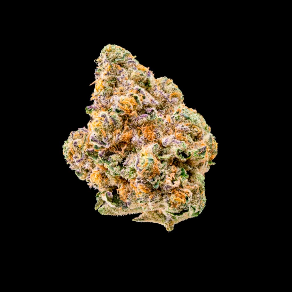 A frosty cannabis flower nug