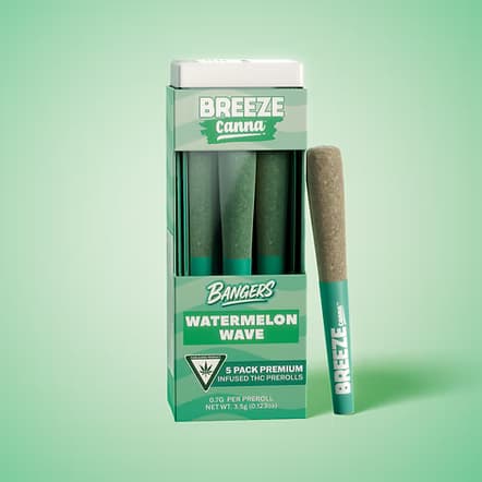 Watermelon Wave - Infused Pre-Roll Pack 5 x .7g — BREEZE Canna
