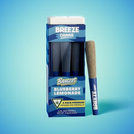 Blueberry Lemonade - Infused Pre-Roll Pack 5 x .7g — BREEZE Canna