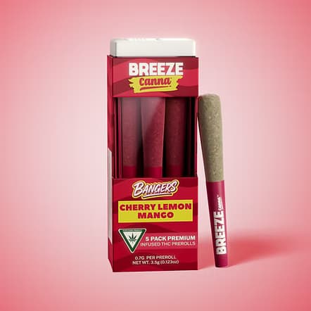Cherry Lemon Mango- Infused Pre-Roll Pack 5 x .7g — BREEZE Canna